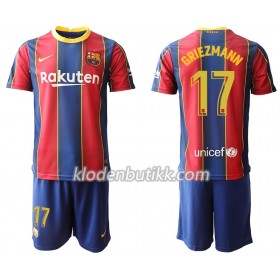 FC Barcelona Antoine Griezmann 17 Barn Hjemmedraktsett 2020-2021 Kortermet (+ Korte bukser)